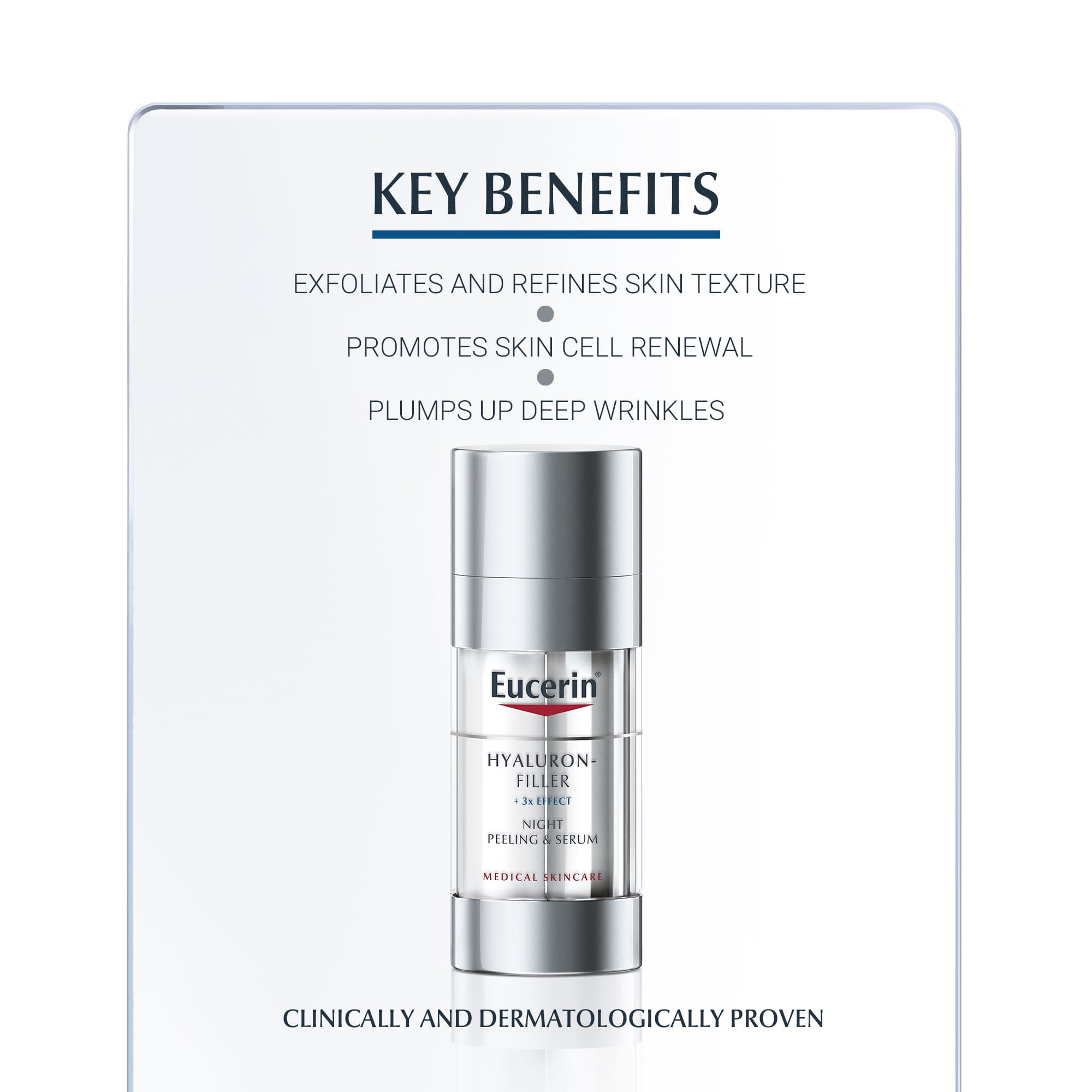 A dual efficacy overnight hyaluronic and anti-age peeling